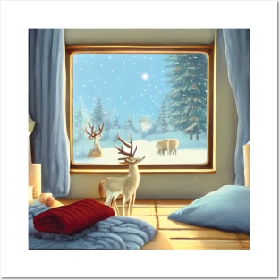 Christmas Season and Christmas Trees Cozy Warm Wishes Eve Celebration Posters and Art